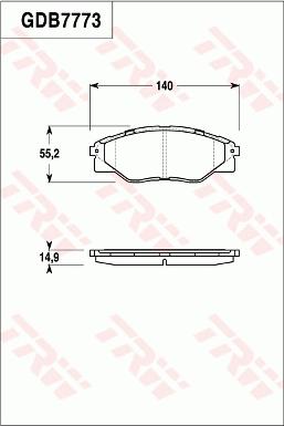 TRW GDB7773 - Kit de plaquettes de frein, frein à disque cwaw.fr