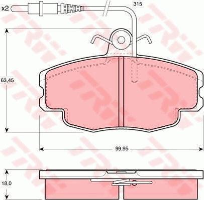 TRW GTD1045 - Kit de freins, frein à disques cwaw.fr