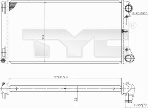 TYC 709-0002 - Radiateur, refroidissement du moteur cwaw.fr