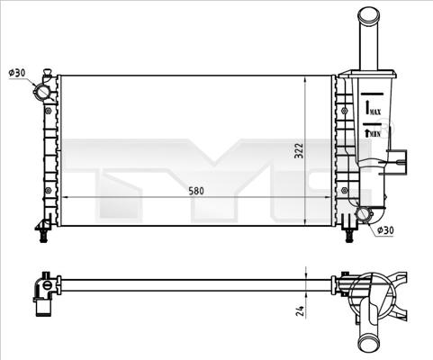 TYC 709-0026-R - Radiateur, refroidissement du moteur cwaw.fr