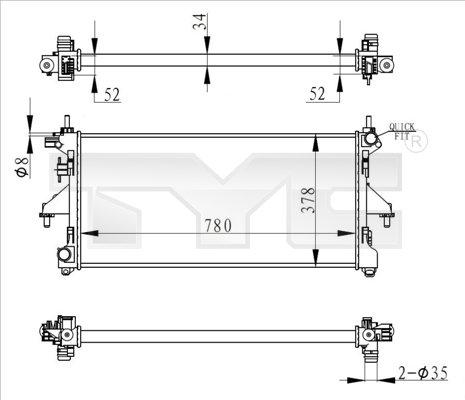 TYC 709-0020-R - Radiateur, refroidissement du moteur cwaw.fr