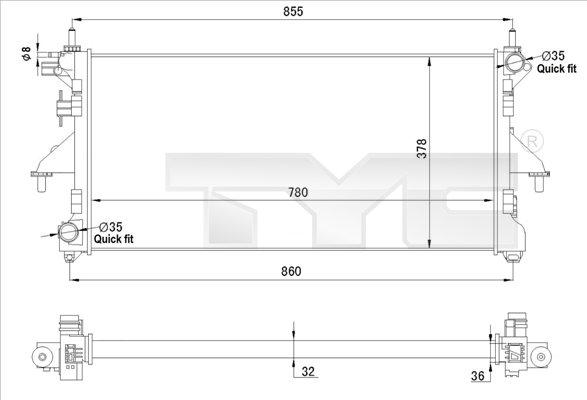 TYC 709-0028-R - Radiateur, refroidissement du moteur cwaw.fr