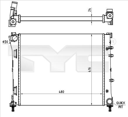 TYC 709-0023-R - Radiateur, refroidissement du moteur cwaw.fr