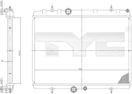 TYC 705-0064 - Radiateur, refroidissement du moteur cwaw.fr