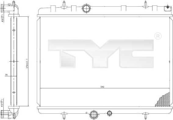 TYC 705-0065 - Radiateur, refroidissement du moteur cwaw.fr