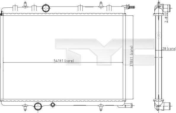 TYC 705-0066 - Radiateur, refroidissement du moteur cwaw.fr