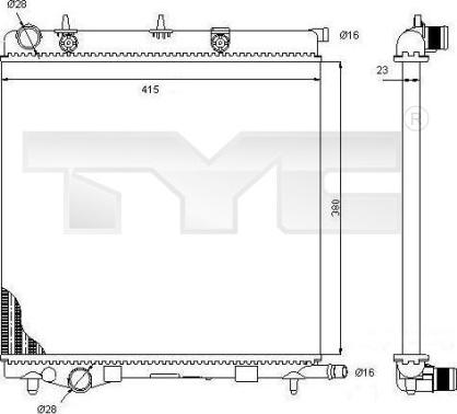 TYC 705-0068 - Radiateur, refroidissement du moteur cwaw.fr