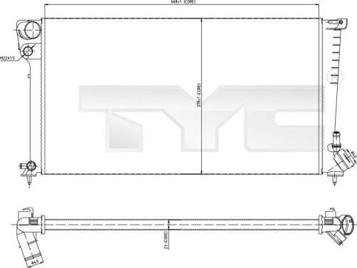 TYC 705-0001 - Radiateur, refroidissement du moteur cwaw.fr