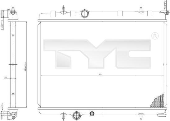 TYC 705-0028 - Radiateur, refroidissement du moteur cwaw.fr