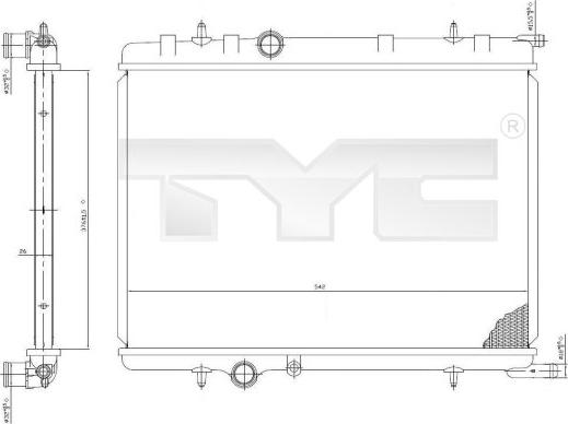 TYC 705-0027 - Radiateur, refroidissement du moteur cwaw.fr