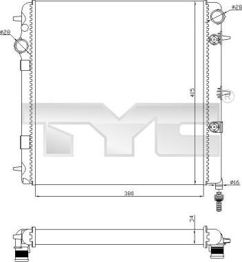 TYC 705-0071-R - Radiateur, refroidissement du moteur cwaw.fr