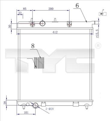 TYC 705-0072-R - Radiateur, refroidissement du moteur cwaw.fr