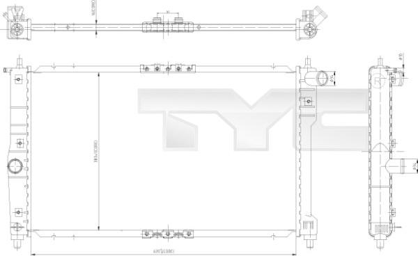 TYC 706-0003 - Radiateur, refroidissement du moteur cwaw.fr