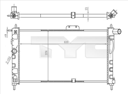 TYC 706-0018 - Radiateur, refroidissement du moteur cwaw.fr