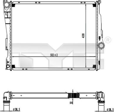 TYC 703-0006 - Radiateur, refroidissement du moteur cwaw.fr