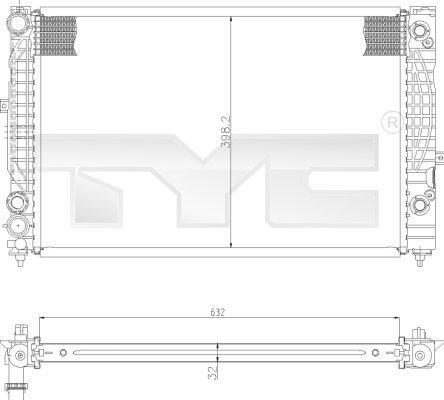 TYC 702-0009 - Radiateur, refroidissement du moteur cwaw.fr