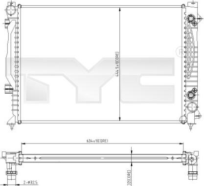 TYC 702-0003 - Radiateur, refroidissement du moteur cwaw.fr