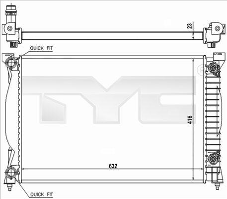 TYC 702-0014-R - Radiateur, refroidissement du moteur cwaw.fr