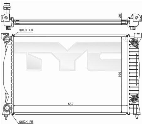 TYC 702-0014 - Radiateur, refroidissement du moteur cwaw.fr