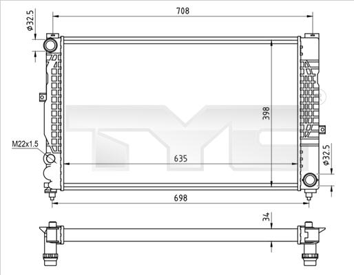 TYC 702-0010-R - Radiateur, refroidissement du moteur cwaw.fr