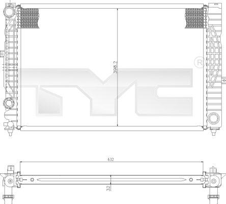 TYC 702-0010 - Radiateur, refroidissement du moteur cwaw.fr