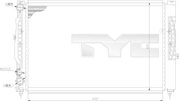 TYC 702-0011 - Radiateur, refroidissement du moteur cwaw.fr