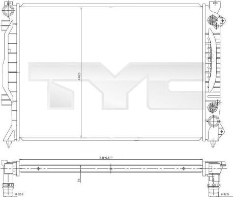 TYC 702-0018 - Radiateur, refroidissement du moteur cwaw.fr