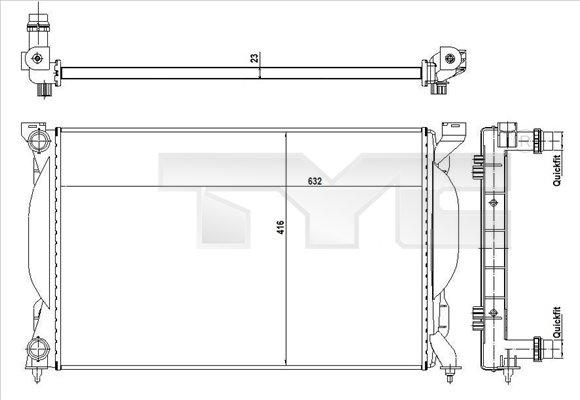 TYC 702-0012-R - Radiateur, refroidissement du moteur cwaw.fr