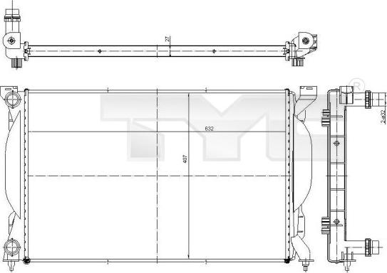 TYC 702-0012 - Radiateur, refroidissement du moteur cwaw.fr