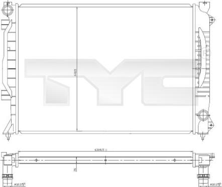 TYC 702-0017 - Radiateur, refroidissement du moteur cwaw.fr