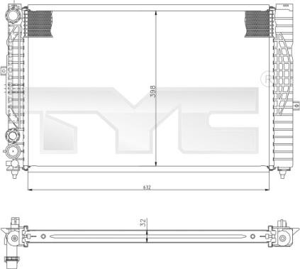 TYC 702-0034 - Radiateur, refroidissement du moteur cwaw.fr