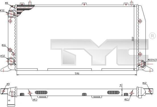 TYC 702-0035 - Radiateur, refroidissement du moteur cwaw.fr