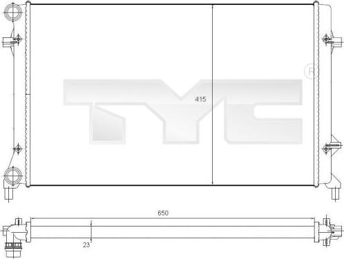 TYC 702-0025 - Radiateur, refroidissement du moteur cwaw.fr