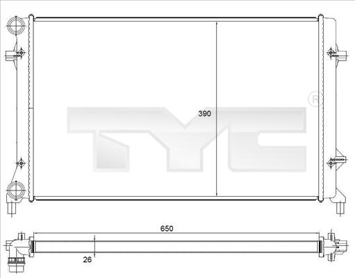 TYC 702-0023 - Radiateur, refroidissement du moteur cwaw.fr