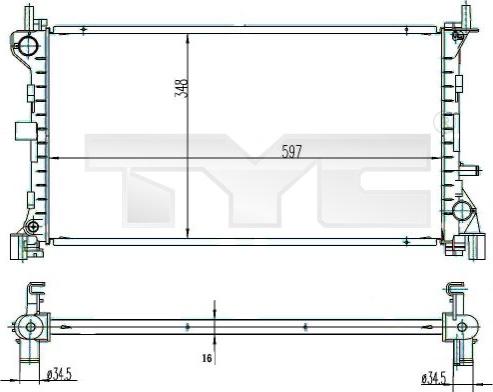 TYC 710-0039 - Radiateur, refroidissement du moteur cwaw.fr