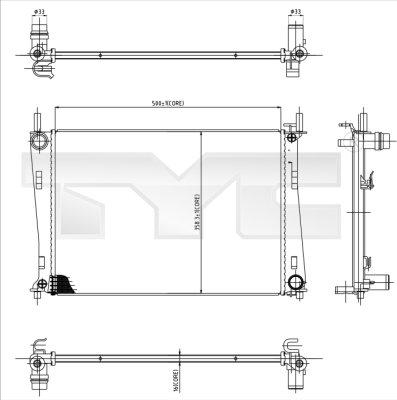 TYC 710-0031 - Radiateur, refroidissement du moteur cwaw.fr