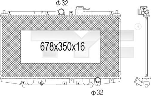 TYC 712-1002 - Radiateur, refroidissement du moteur cwaw.fr