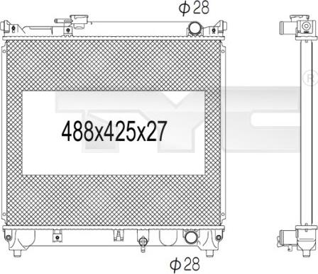 TYC 735-1007 - Radiateur, refroidissement du moteur cwaw.fr