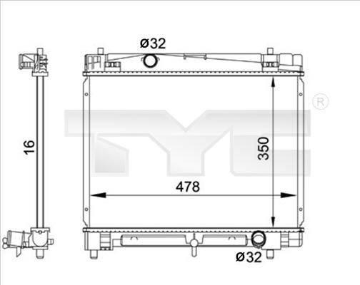 TYC 736-0001 - Radiateur, refroidissement du moteur cwaw.fr