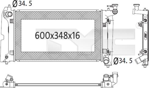 TYC 736-1024 - Radiateur, refroidissement du moteur cwaw.fr