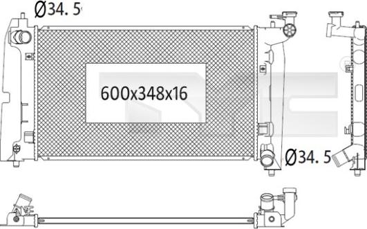 TYC 736-1020 - Radiateur, refroidissement du moteur cwaw.fr