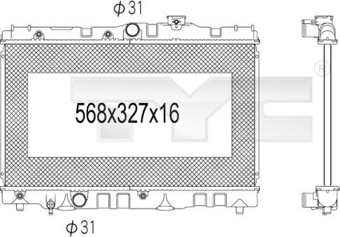 TYC 736-1028 - Radiateur, refroidissement du moteur cwaw.fr