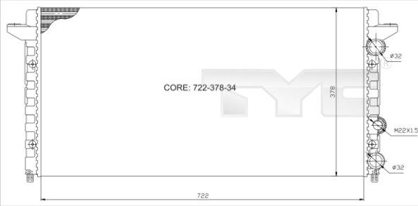 TYC 737-0012 - Radiateur, refroidissement du moteur cwaw.fr