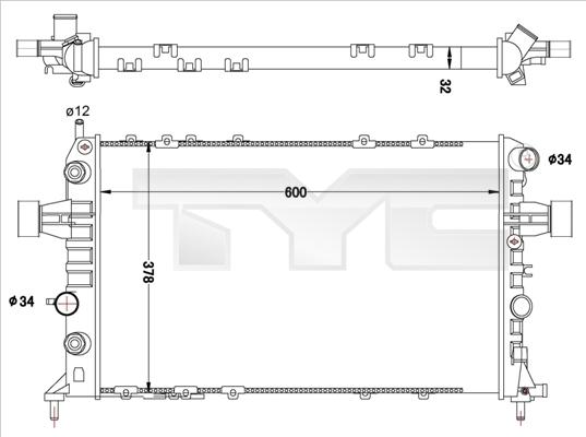 TYC 725-0040-R - Radiateur, refroidissement du moteur cwaw.fr