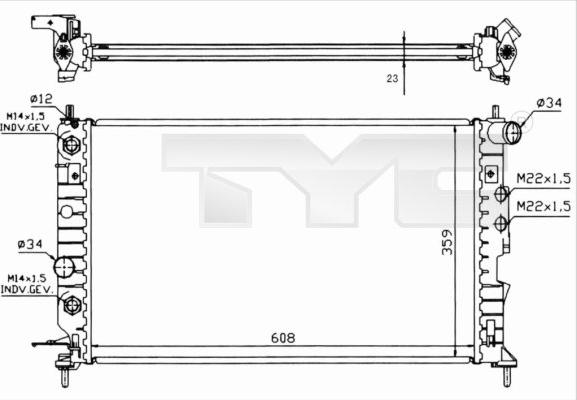 TYC 725-0004-R - Radiateur, refroidissement du moteur cwaw.fr