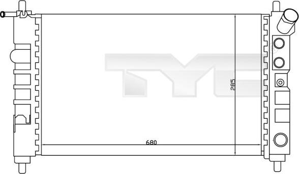 TYC 725-0005 - Radiateur, refroidissement du moteur cwaw.fr