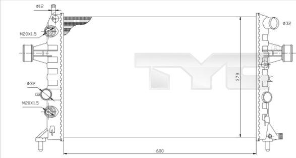 TYC 725-0006 - Radiateur, refroidissement du moteur cwaw.fr