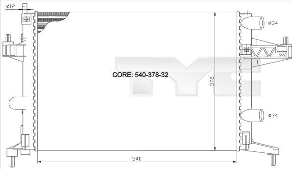 TYC 725-0007 - Radiateur, refroidissement du moteur cwaw.fr