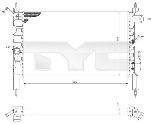 TYC 725-0018 - Radiateur, refroidissement du moteur cwaw.fr