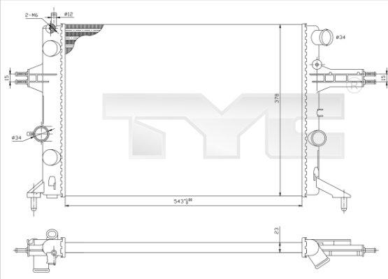 TYC 725-0021 - Radiateur, refroidissement du moteur cwaw.fr